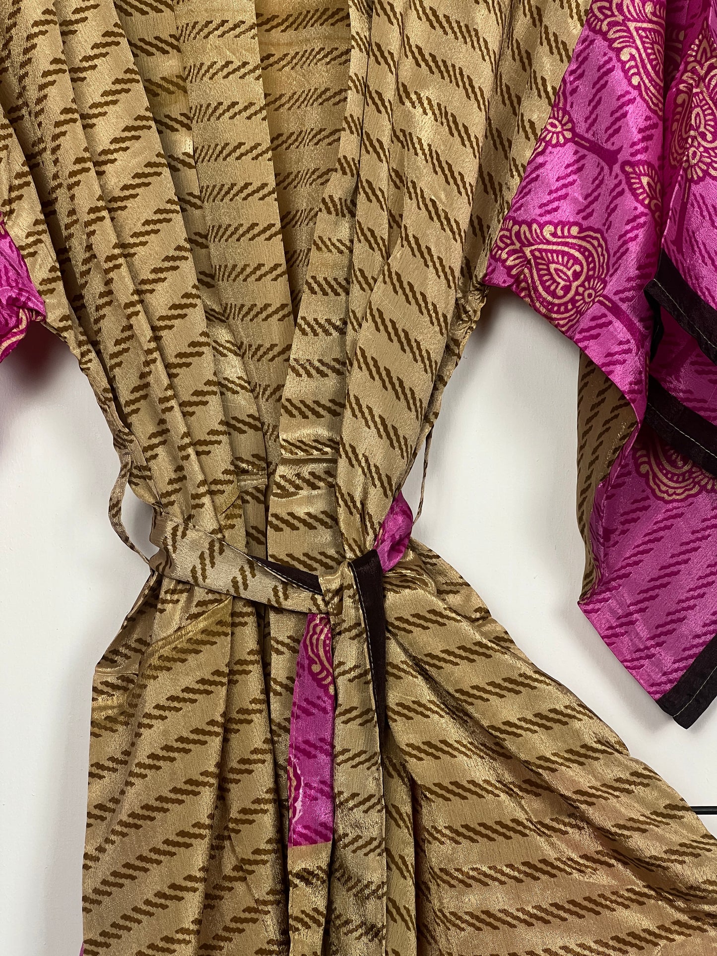 Vintage Saree Silk Kimono / Duster - Short