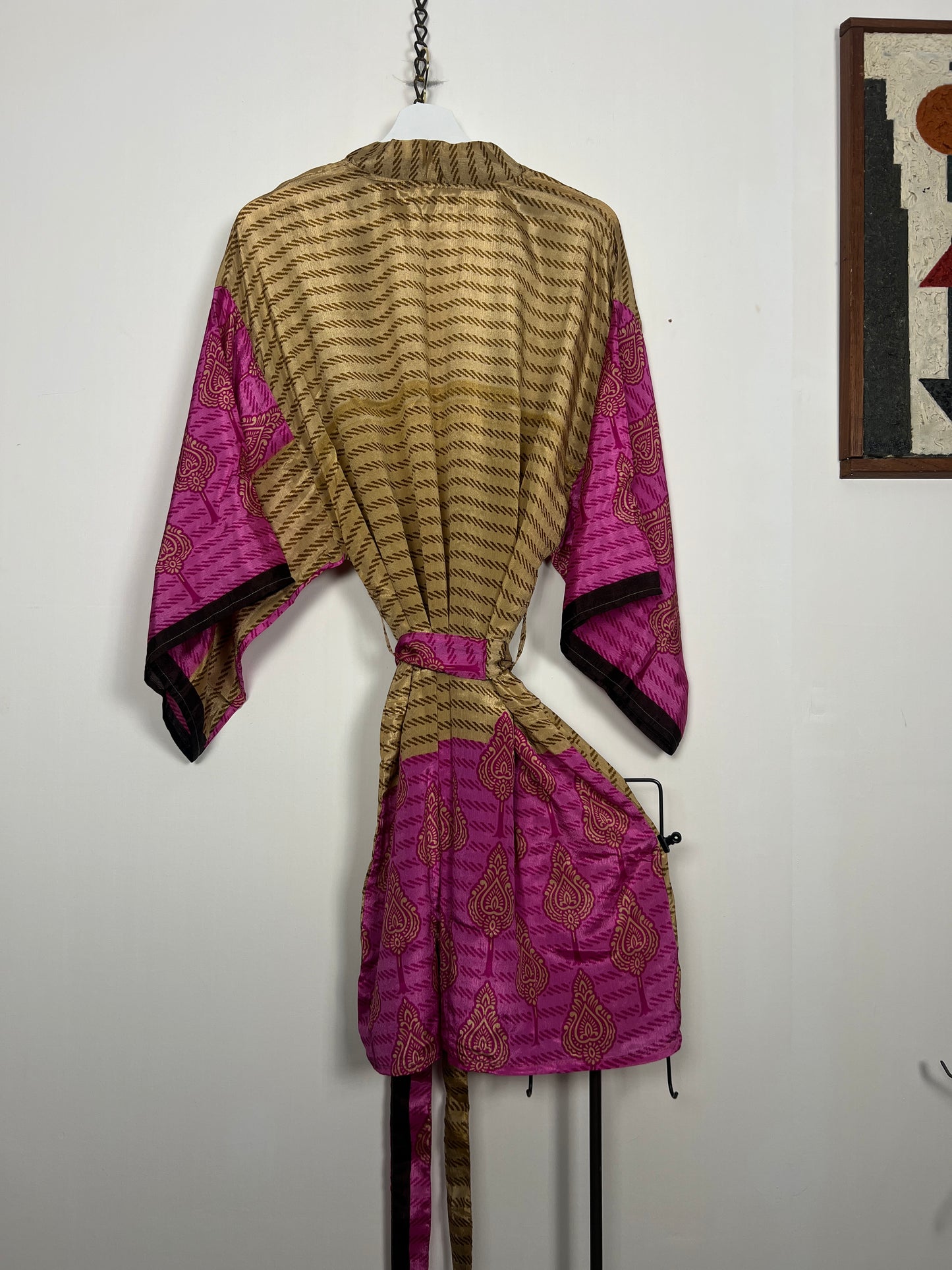 Vintage Saree Silk Kimono / Duster - Short