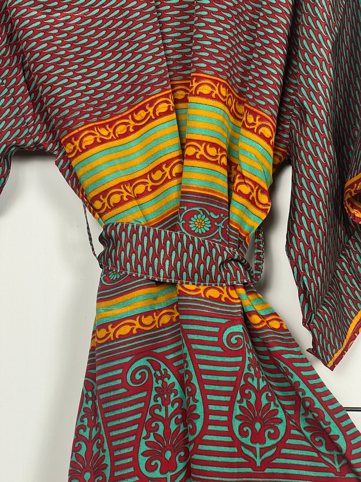 Vintage Saree Silk Kimono / Duster - Short