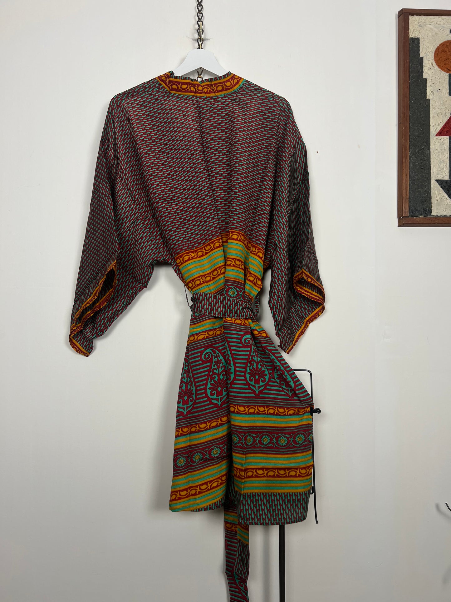 Vintage Saree Silk Kimono / Duster - Short