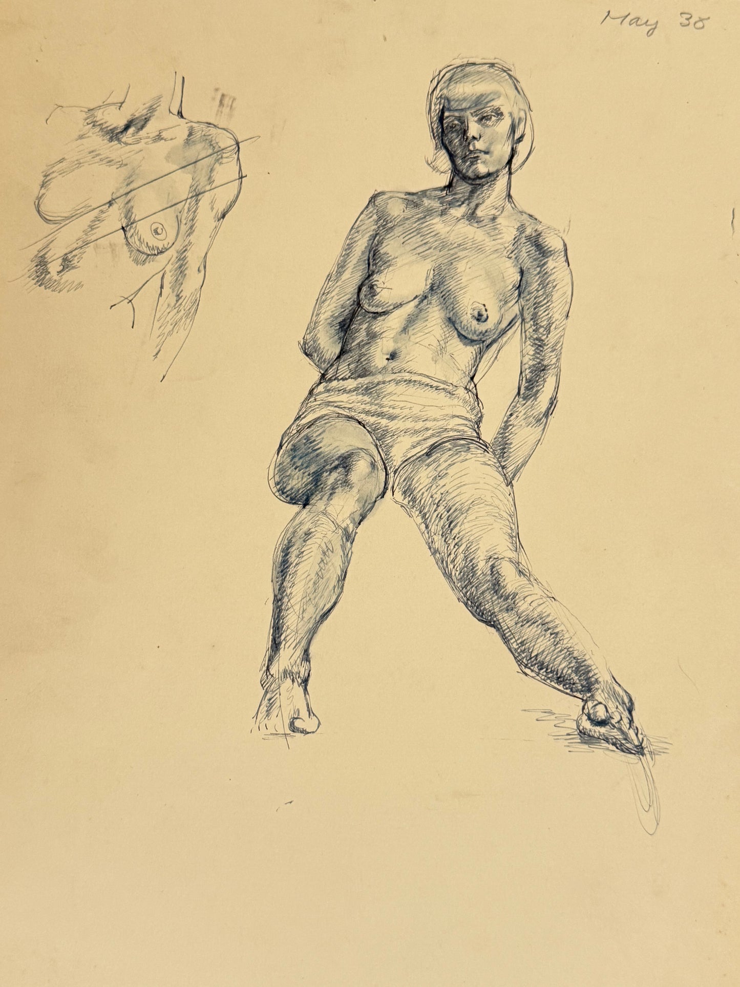 Female Life Drawing from the portfolio of Joyce Platt, May 1938