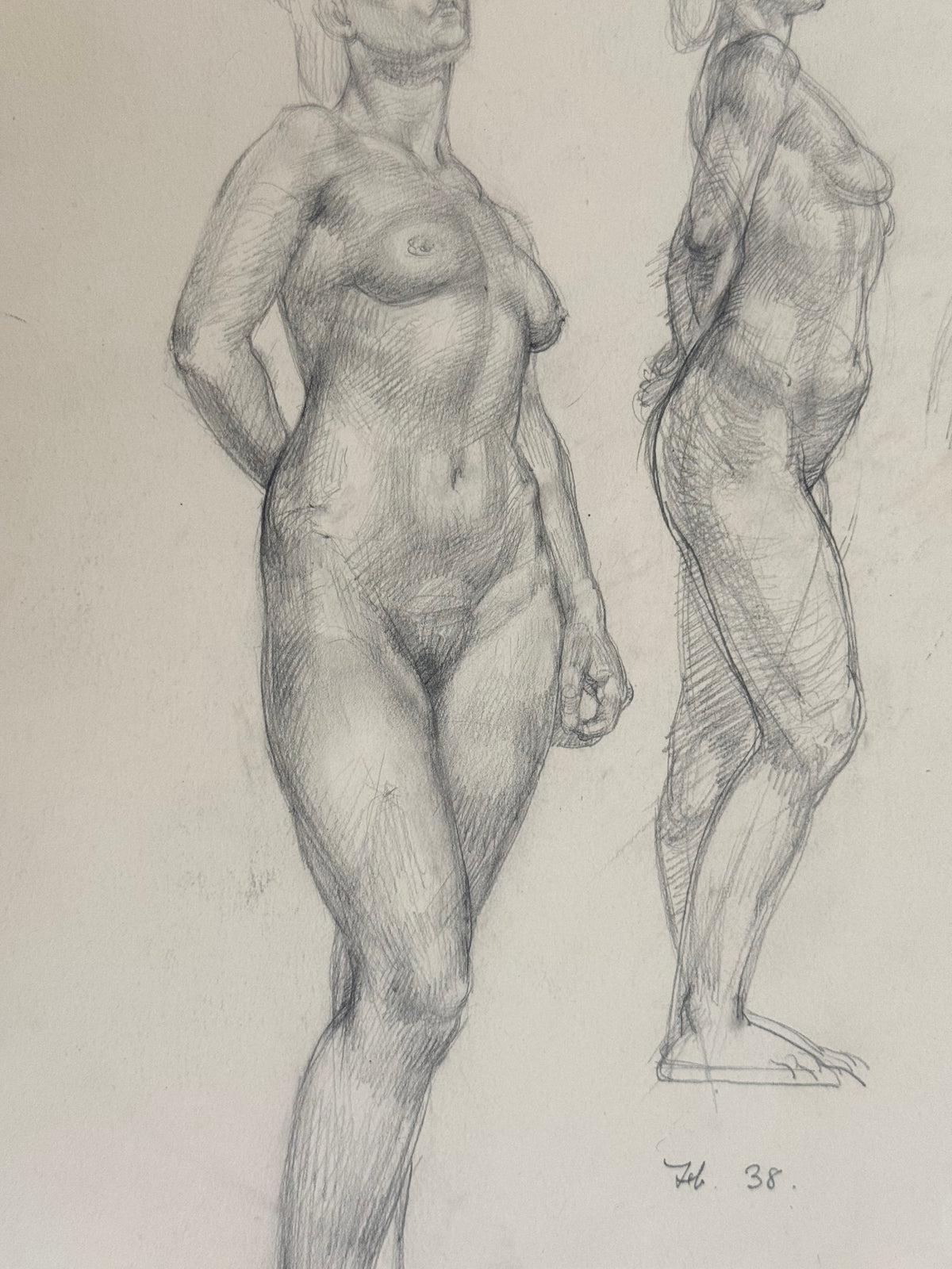 Female Life Drawing from the portfolio of Joyce Platt, Feb 1938