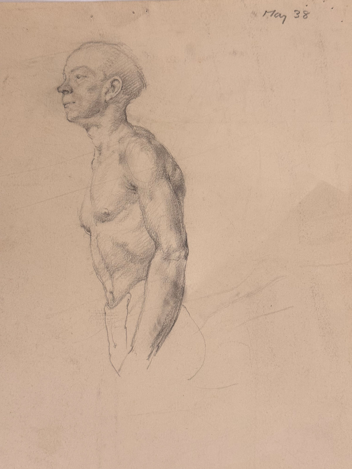 Male Life Drawing from the portfolio of Joyce Platt, May 1938