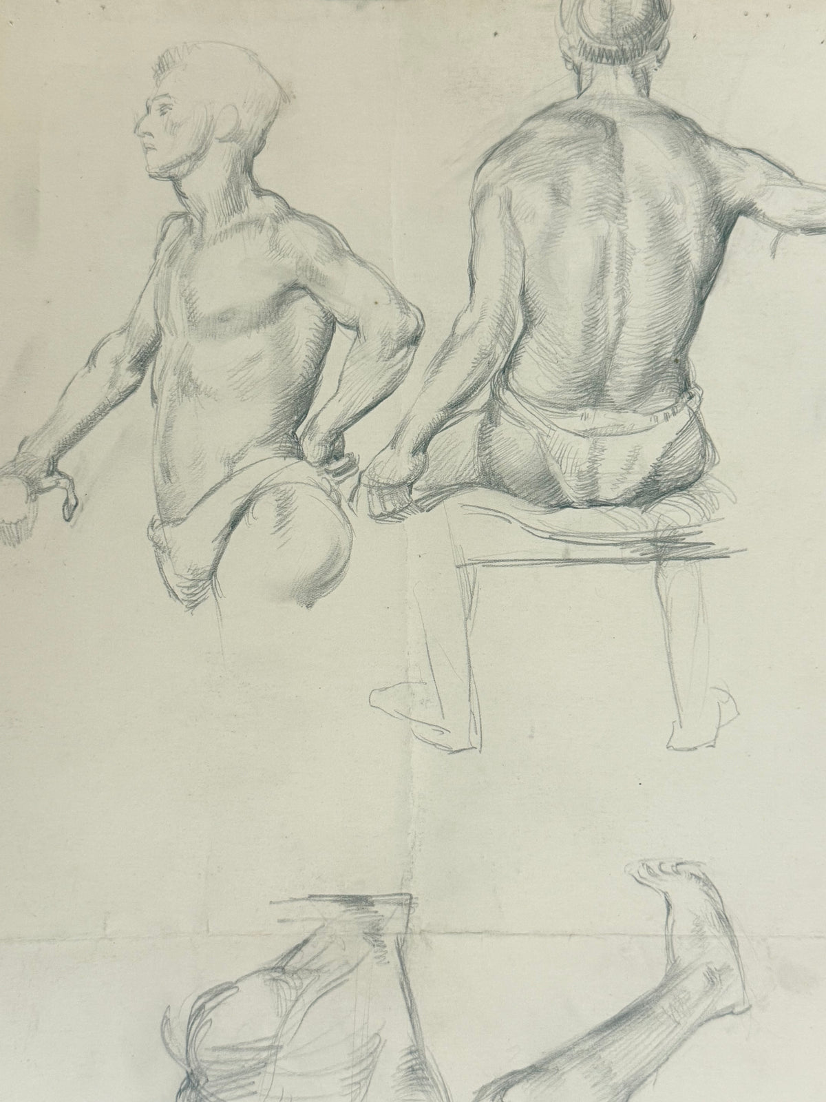 Doublesided Life Drawing from the portfolio of Joyce Platt, January 1938