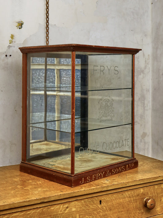 A JS Fry & Sons Counter Top Display Case c1910