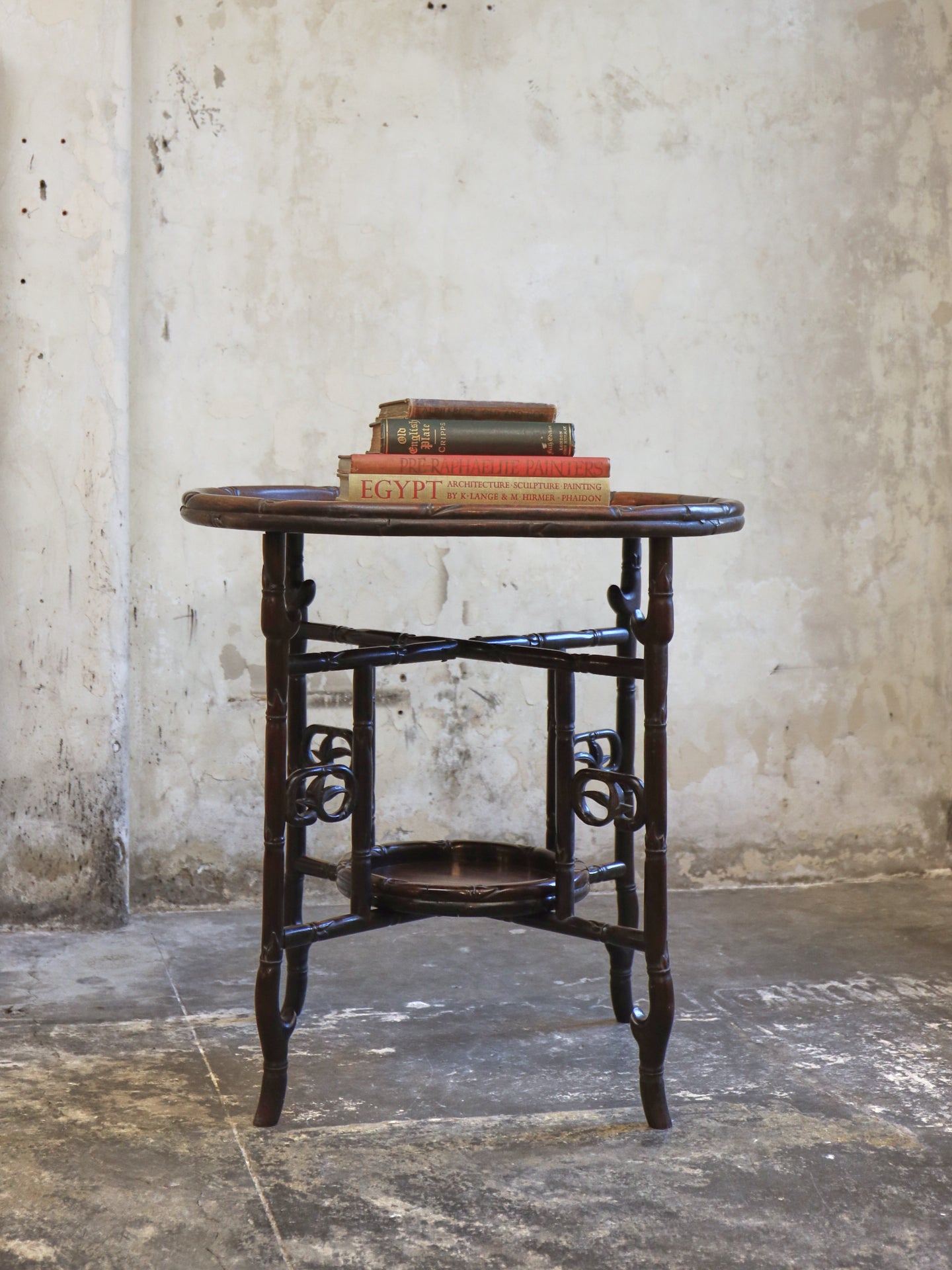 A Chinese Faux Bamboo Rosewood (Hong Mu) Gateleg Tea Table c1900