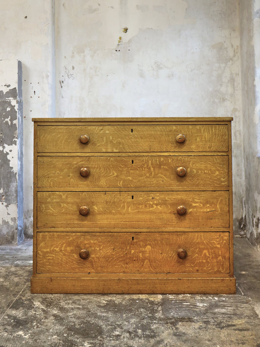 A Pine Chest of Drawers in Original Faux Oak Paint ~ Scottish 19thC