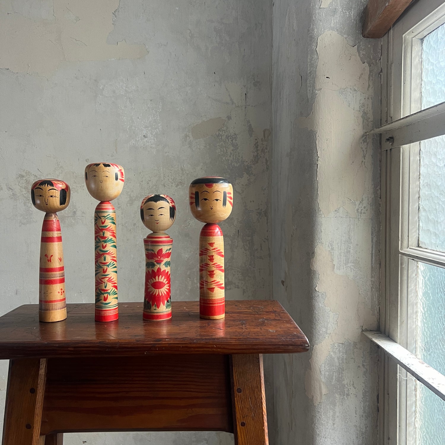 Japanese Folk Art Kokeshi Dolls
