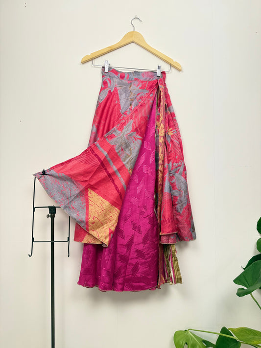Vintage Saree Silk Wrap Skirt