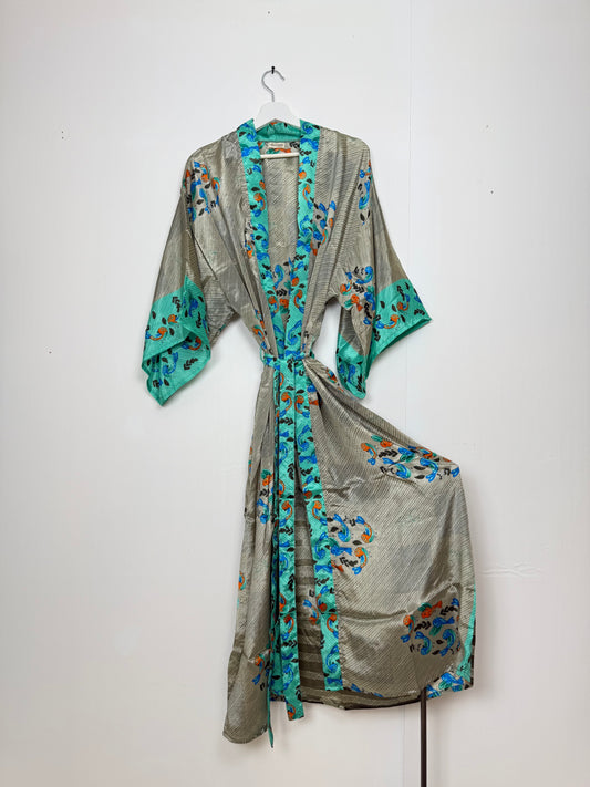 LVintage Saree Silk Kimono / Duster - Long