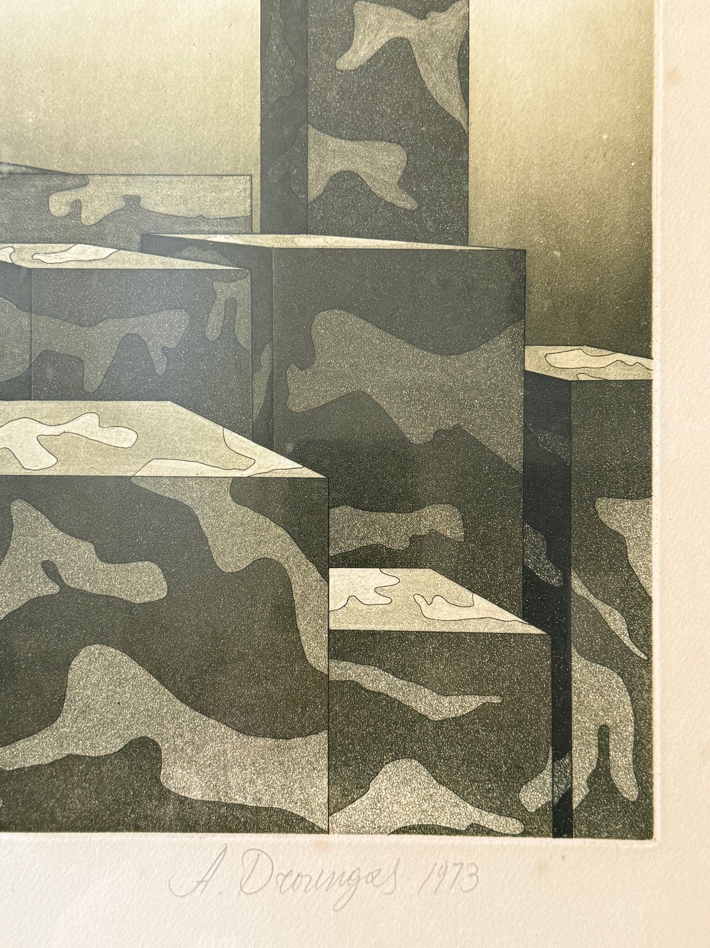 Achilleas Droungas (1940–2015) | City Under Siege II | Original Signed Etching | 1973