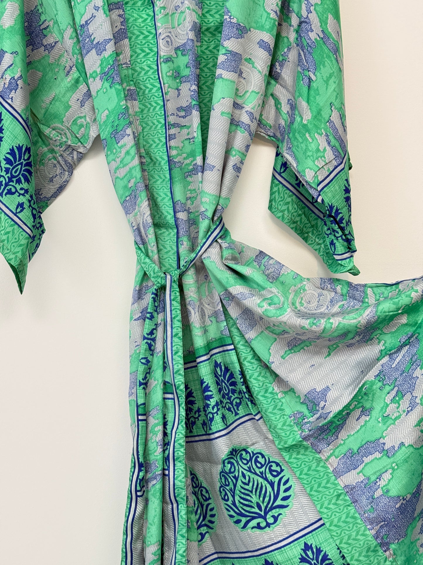 Vintage Saree Silk Kimono / Duster - Long