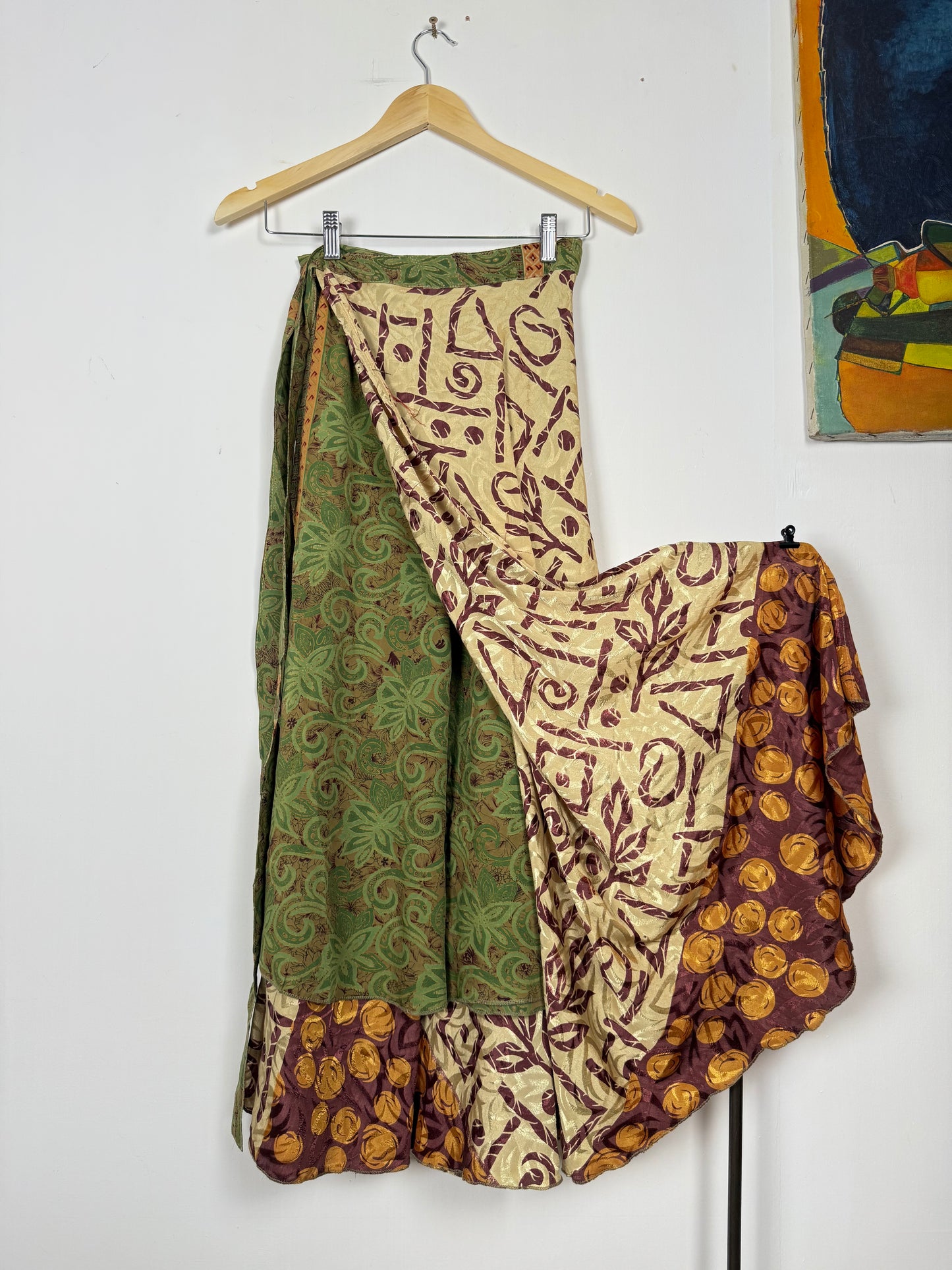 Vintage Saree Silk Wrap Skirt