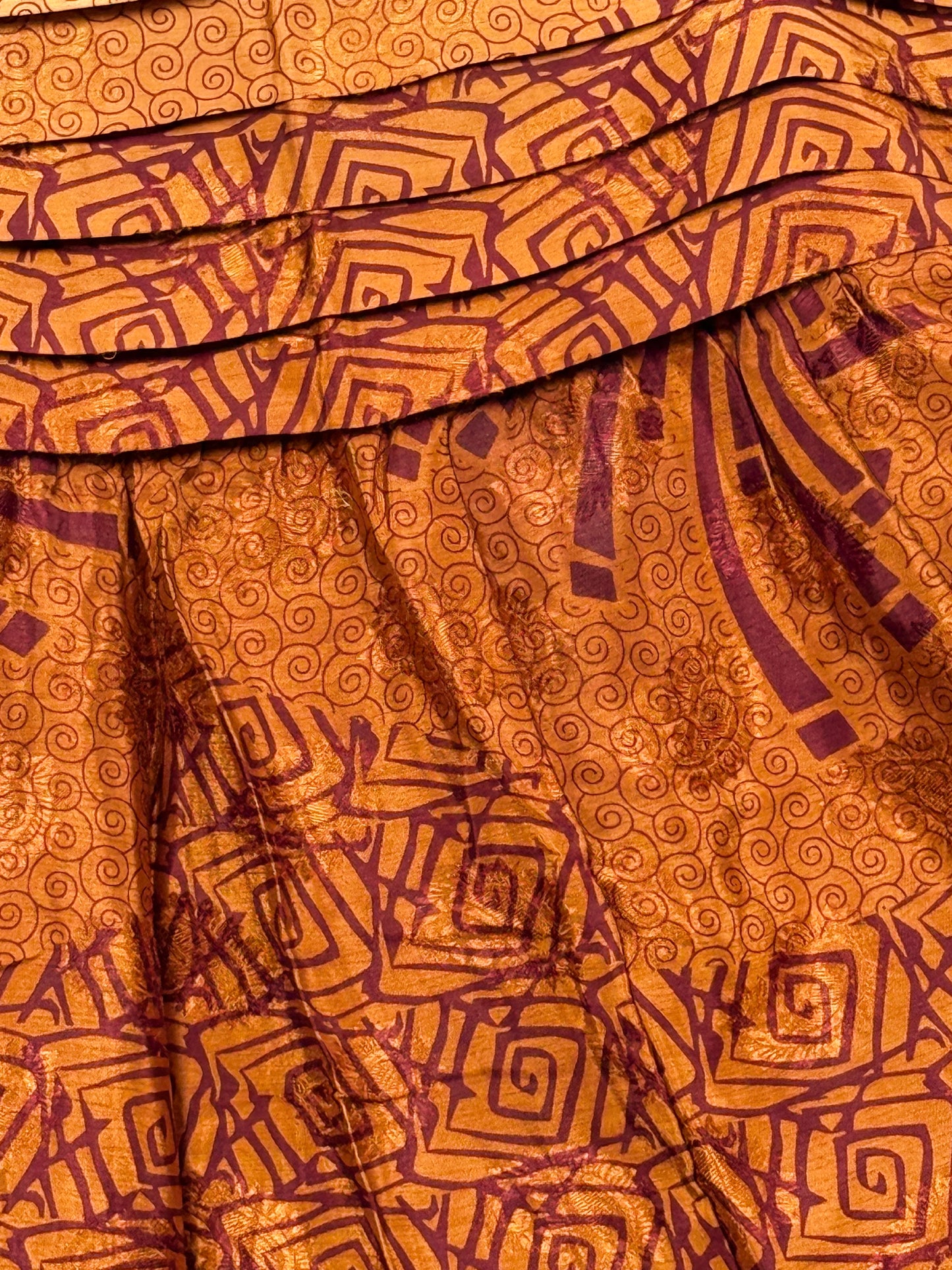 Vintage Saree Silk Pleated Skirt