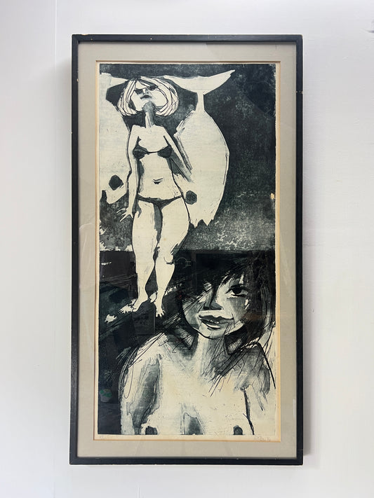 Two Ladies Aquatint Engraving | Dutch 1961