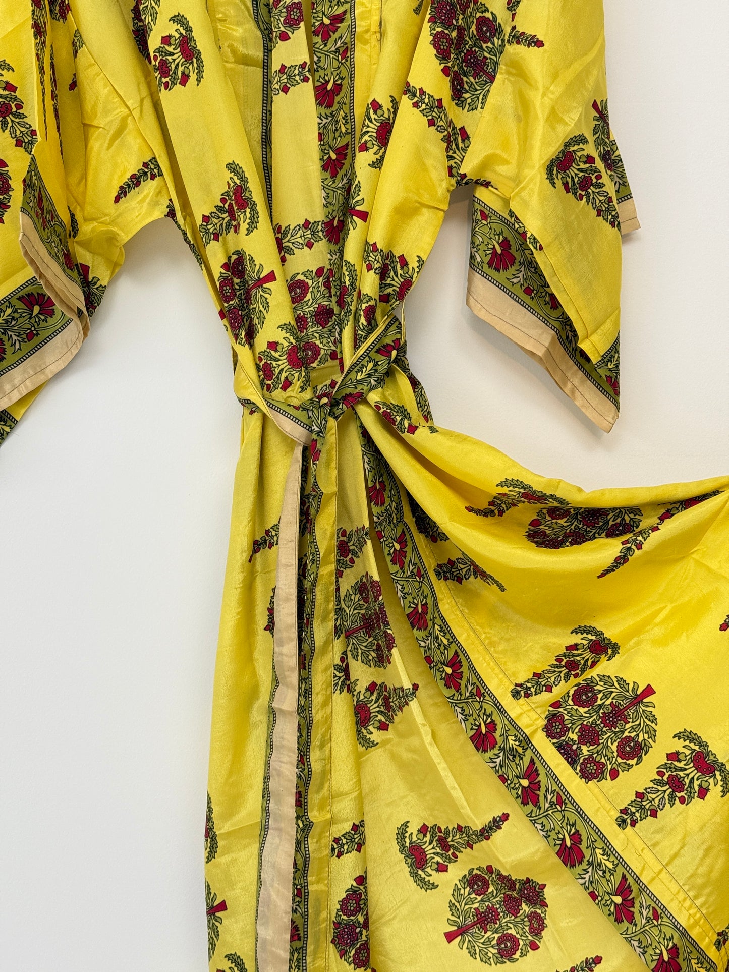 Vintage Saree Silk Kimono / Duster - Long