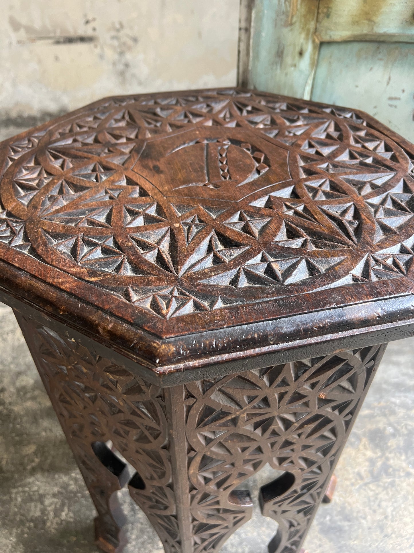 A Carved Mahogany Moorish Side Table - Early 20thC