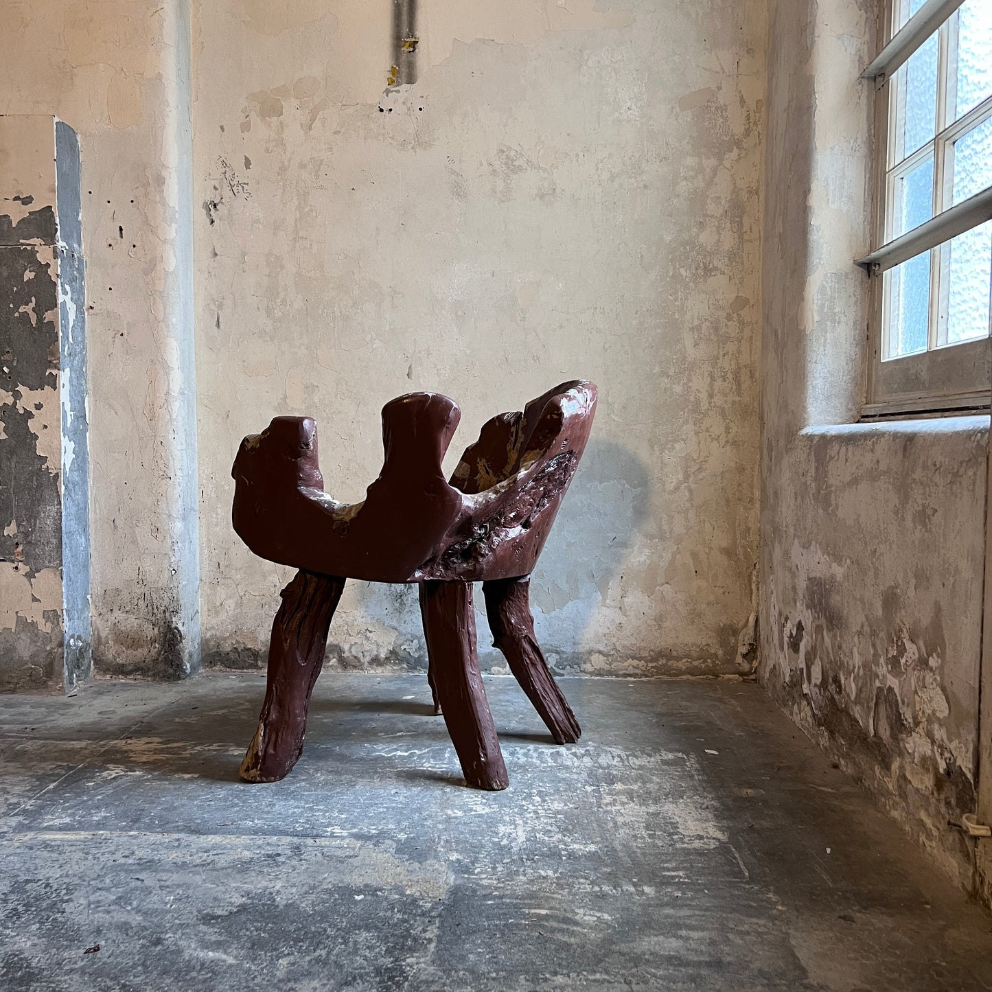 Painted Teak Root Stump Armchair