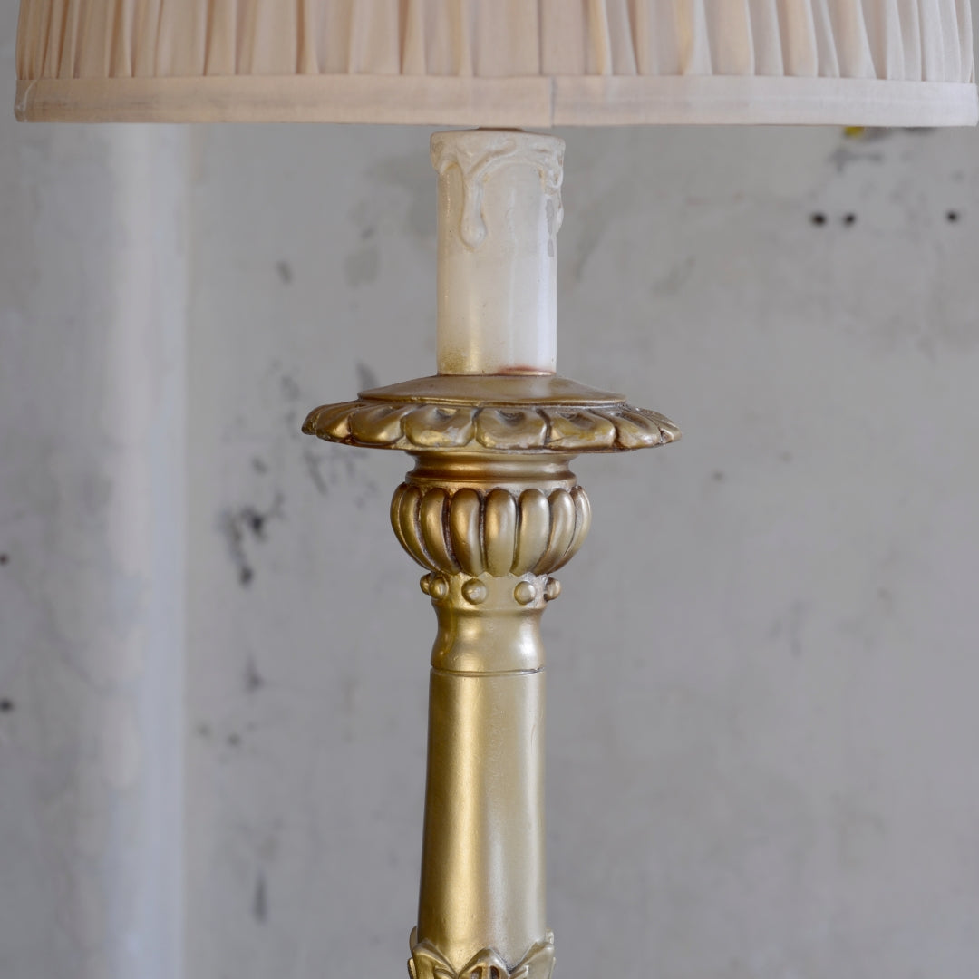 Large Italian Gilt Candlestick Table Lamp - 1950’s