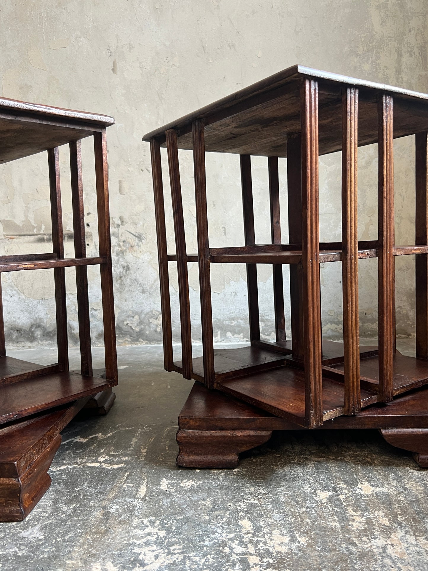 Pair of Compact Revolving Bookcases