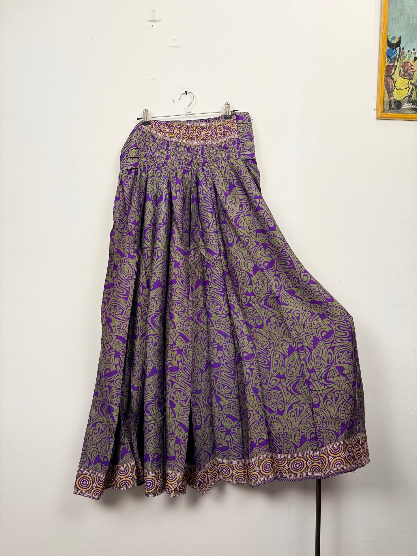 Vintage Saree Silk Pleated Skirt