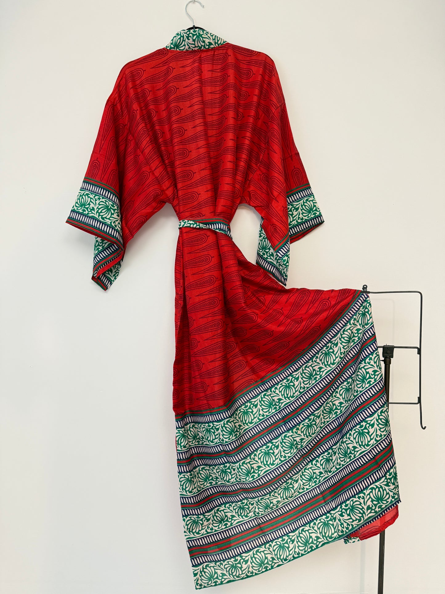 Vintage Saree Silk Kimono / Duster - Long