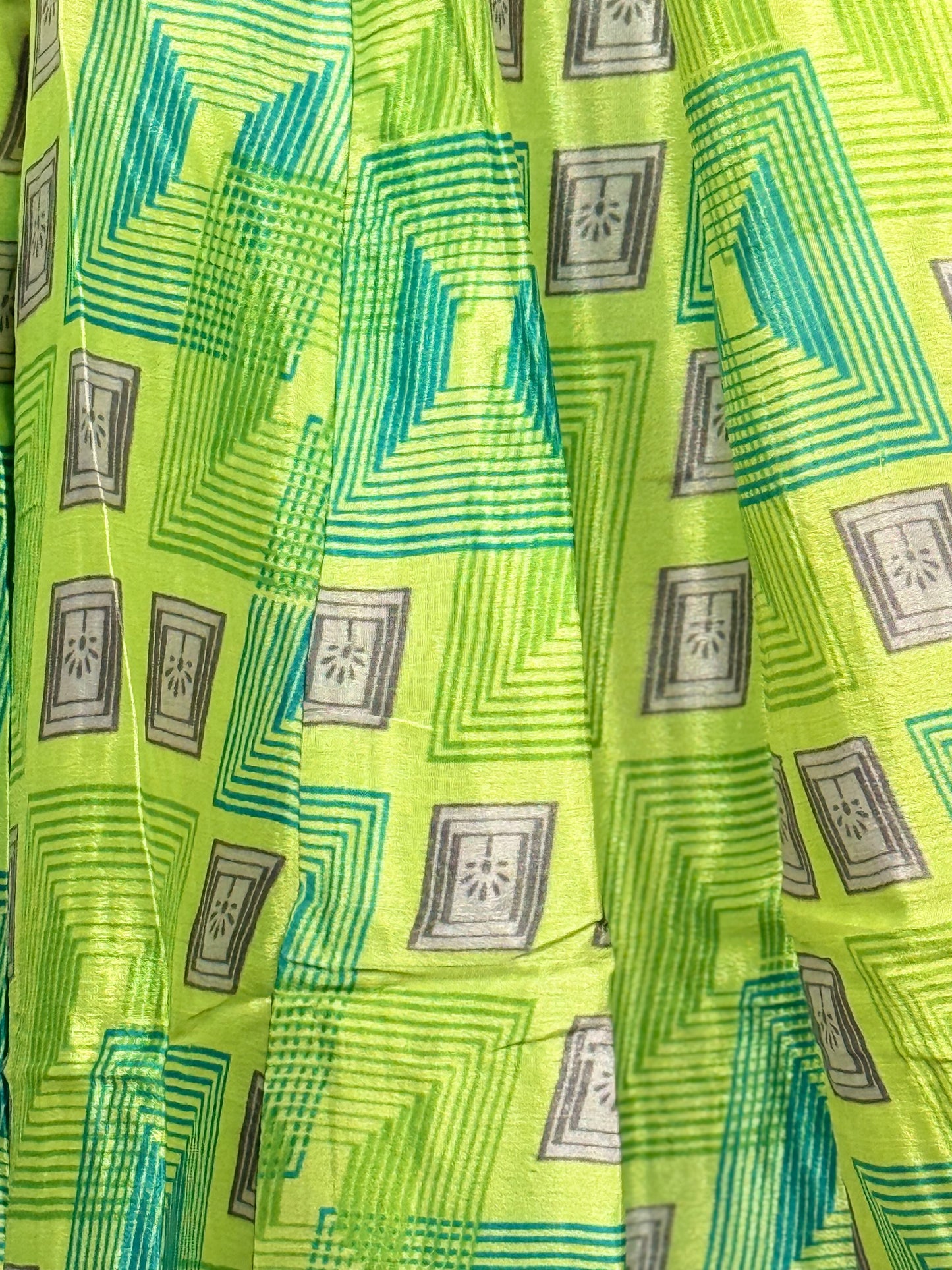 Vintage Saree Silk Pleated Skirt