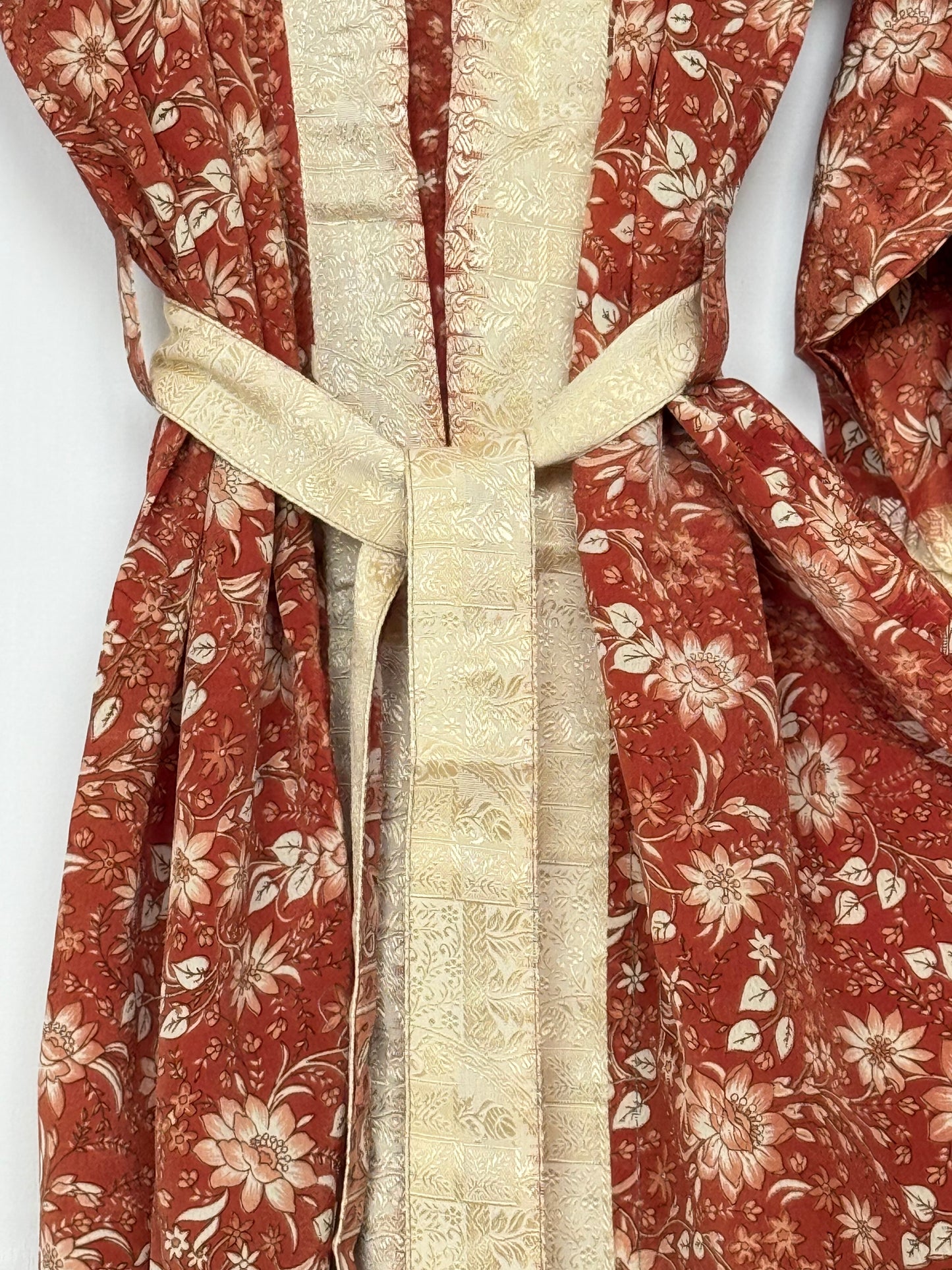 Vintage Saree Silk Kimono / Duster - Long