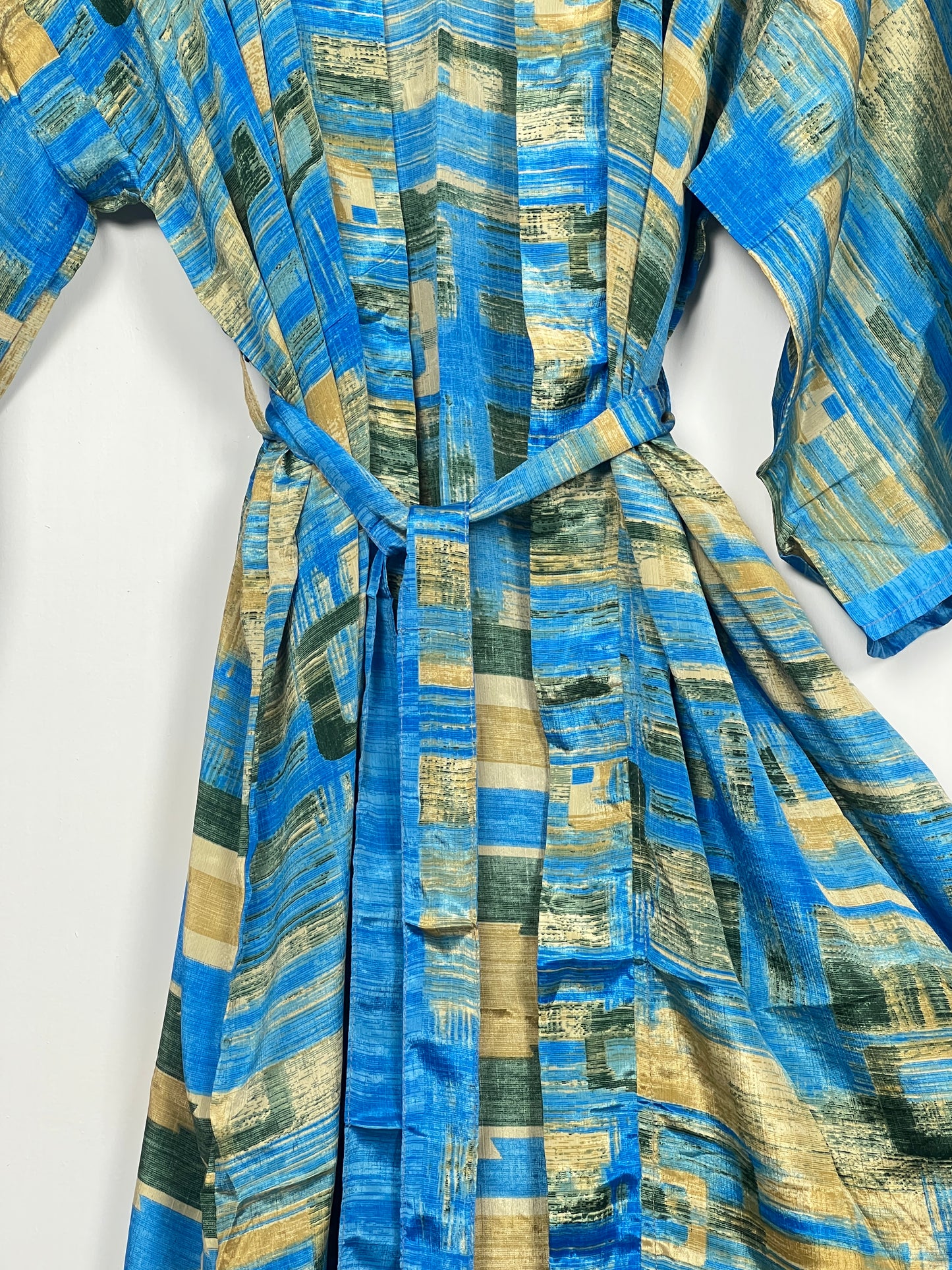 Vintage Saree Silk Kimono / Duster - Long - Wider Unisex Fit