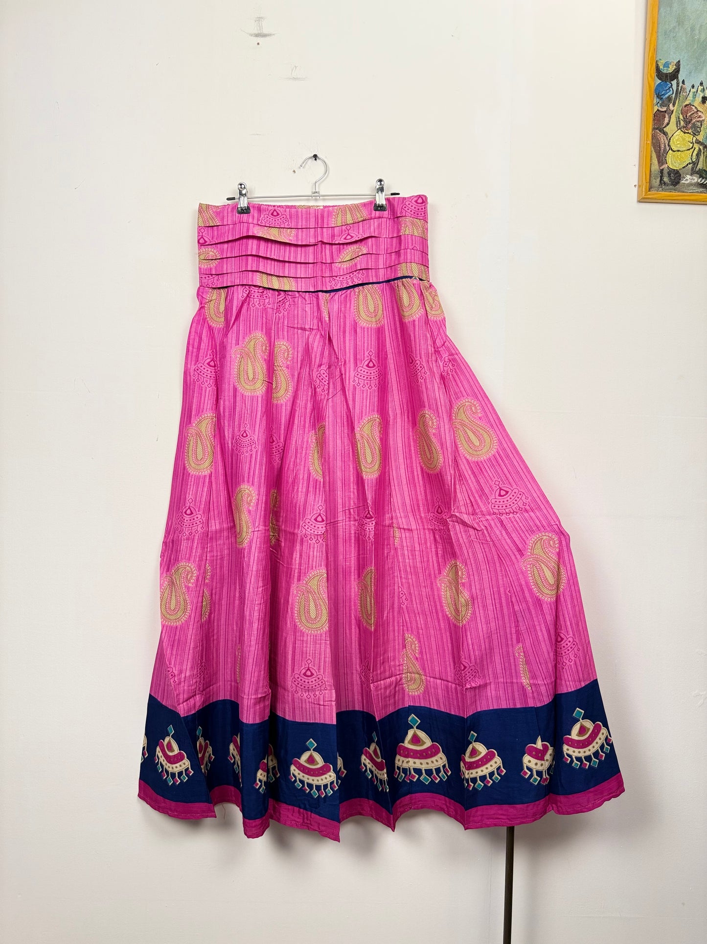 Vintage Saree Silk Pleated Skirt