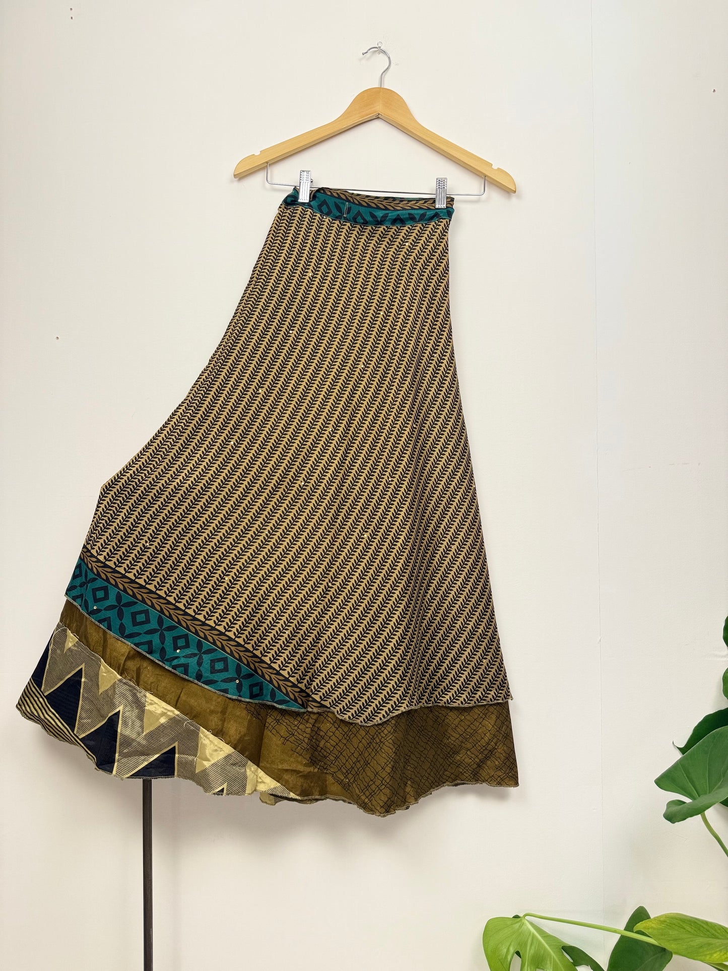 Vintage Saree Silk Wrap Skirt