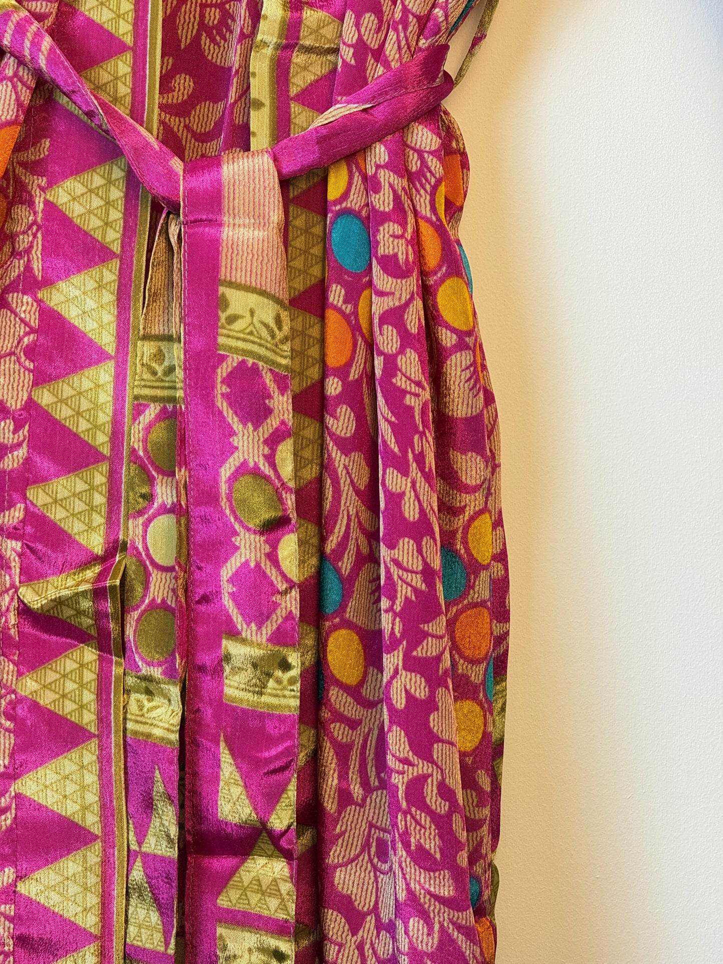 Vintage Saree Silk Kimono / Duster - Long