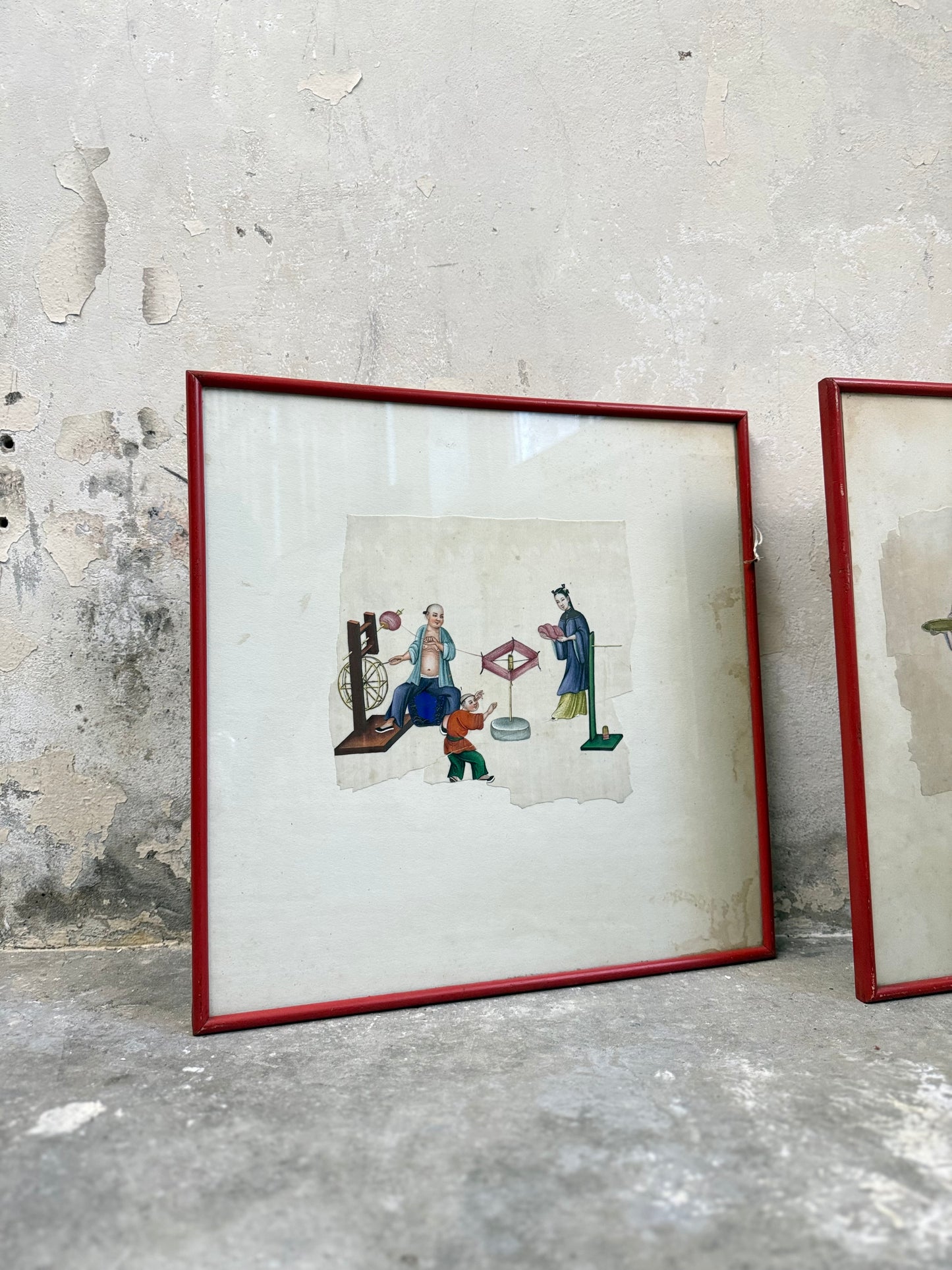 A pair of 19thC Chinese Watercolours on Pith