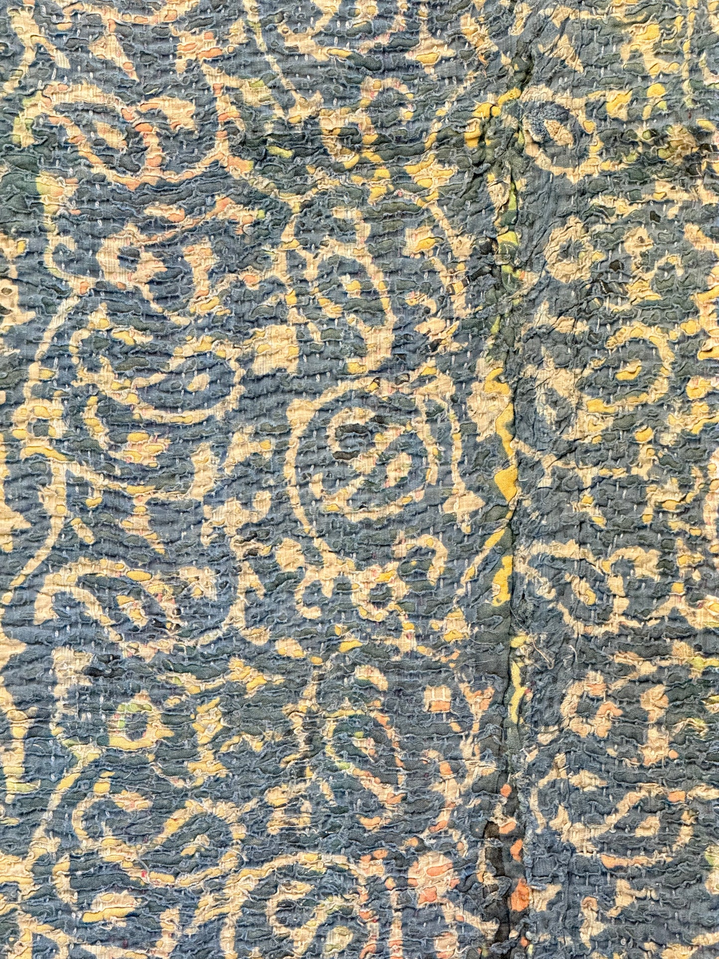 A Finestitch Indigo Kantha Quilt with Indigo over-print.