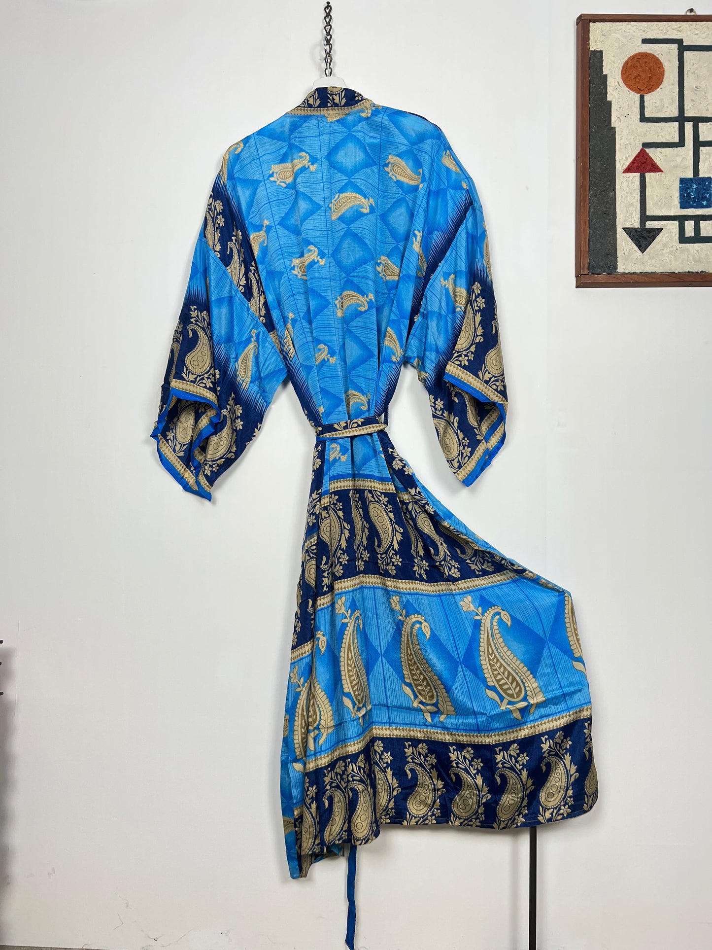 Vintage Saree Silk Kimono / Duster - Long - Wider Unisex Fit