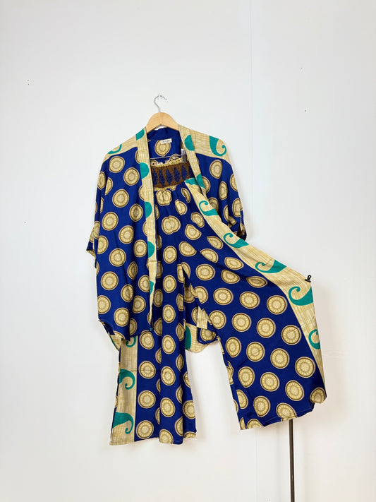 Vintage Saree Silk Trousers & Shirt Co-ordinated Set