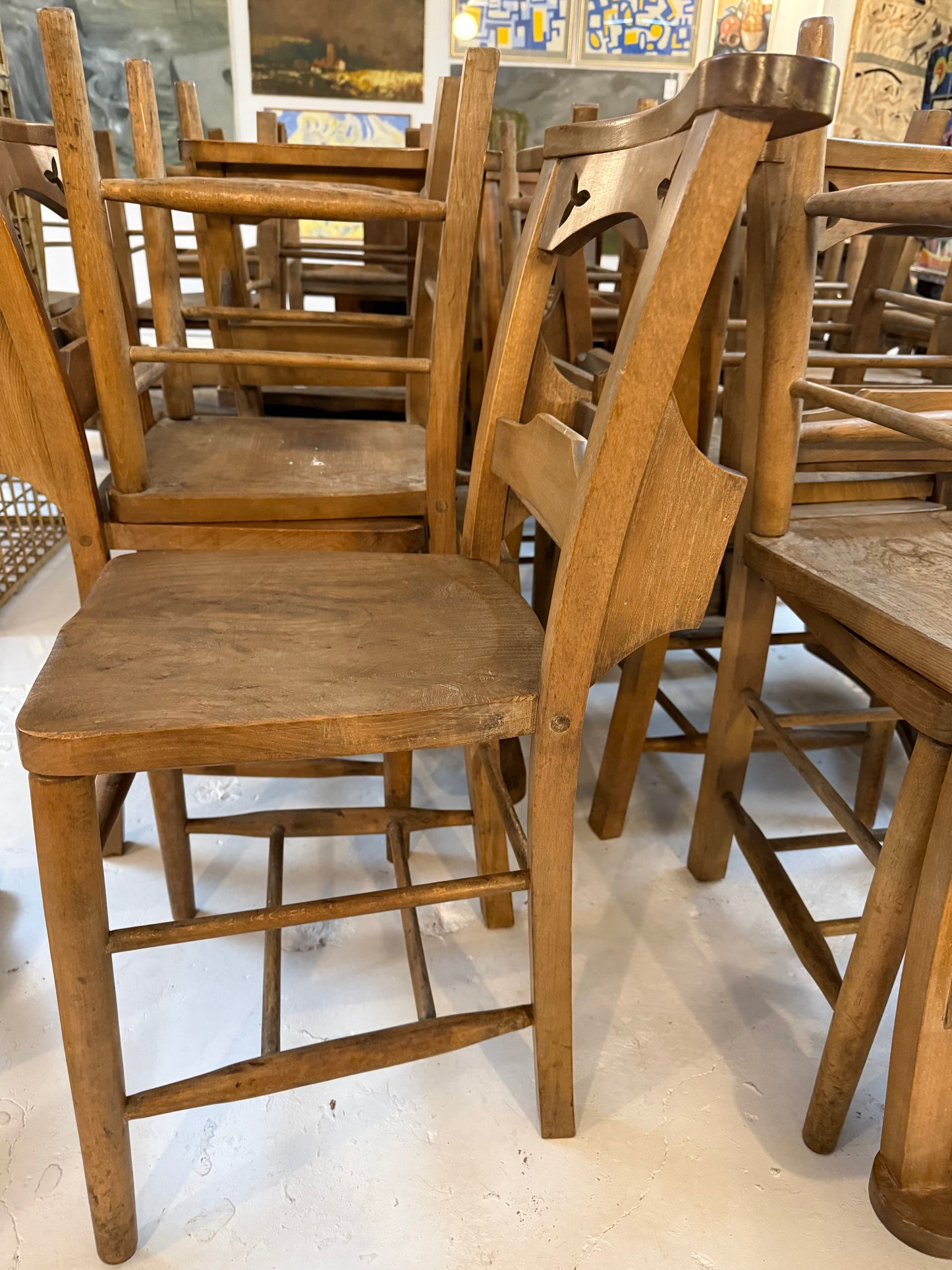 Elm & Beech Chapel Chairs c1920