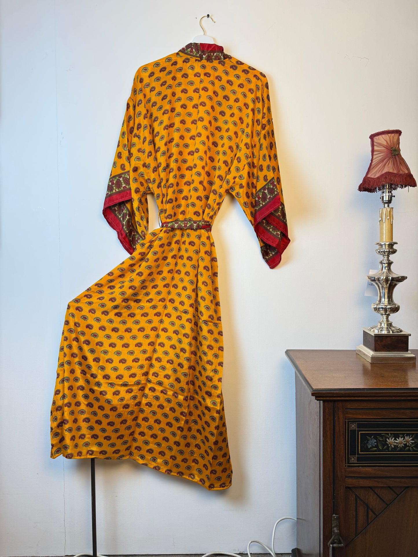 Vintage Saree Silk Kimono / Duster - Long