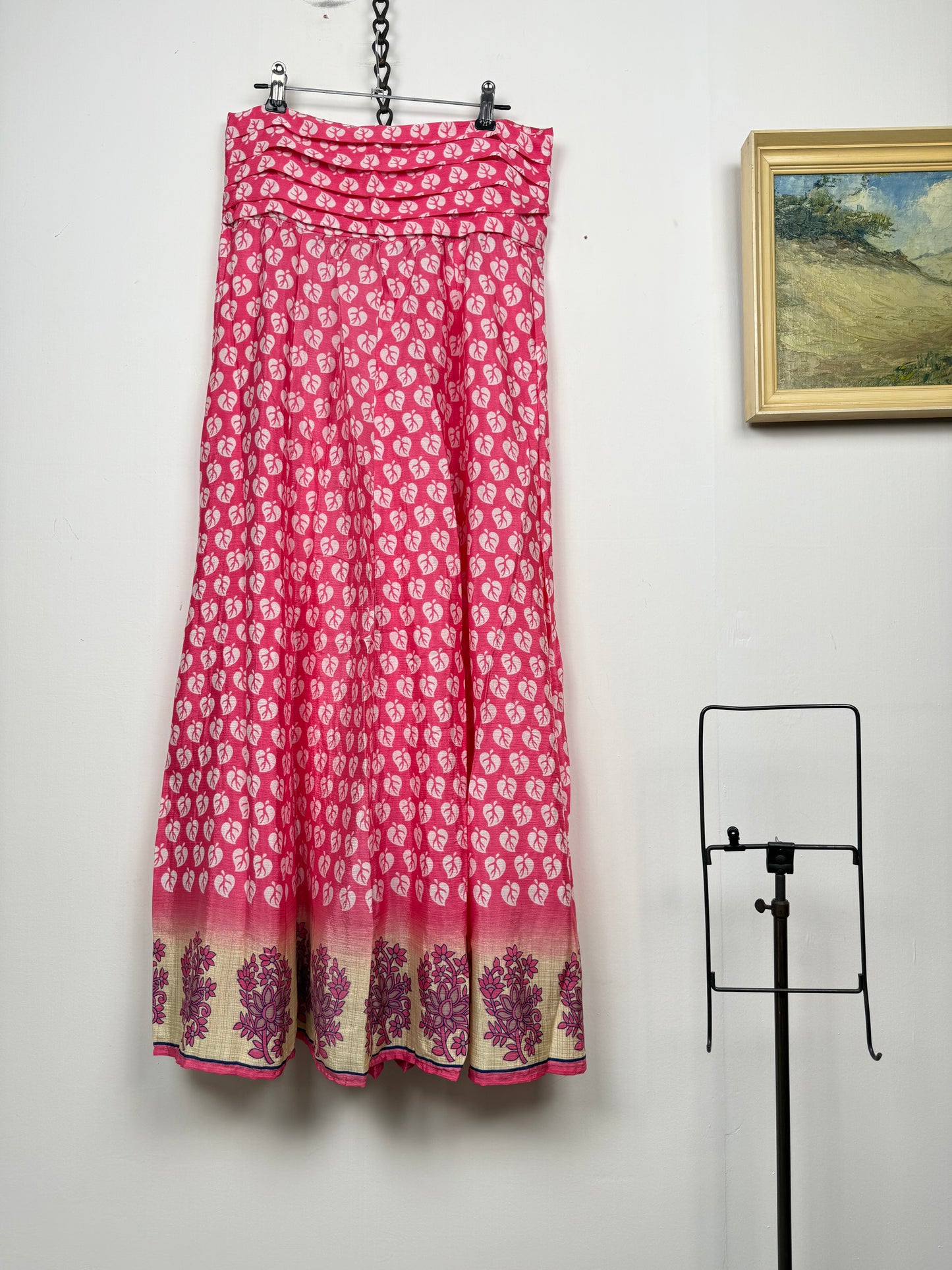 Vintage Saree Silk Pleated Skirt