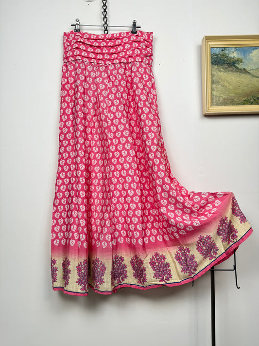 Vintage Saree Silk Pleated Skirt
