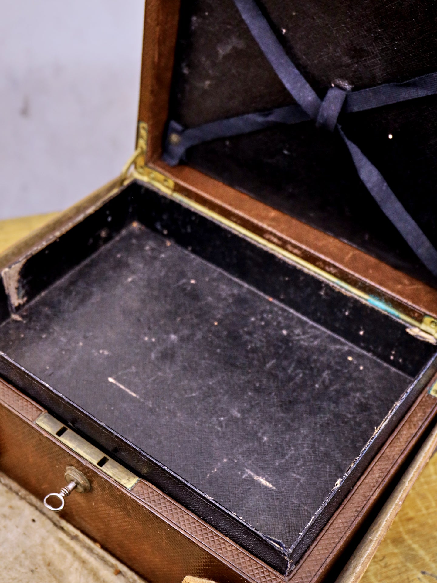 A Leather Correspondence Box in manner of Asprey of London c1860.