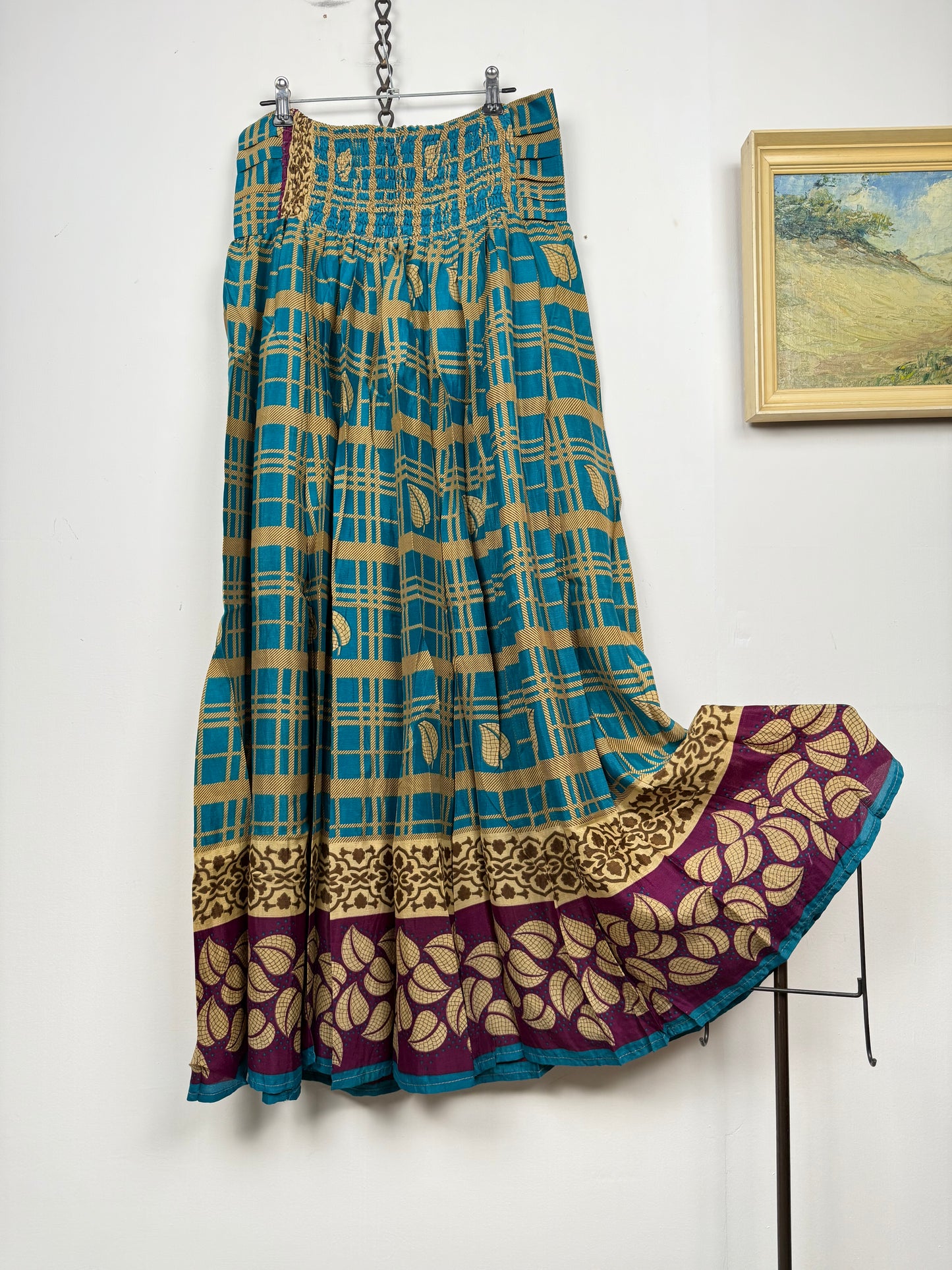 Vintage Saree Silk Pleated Skirt