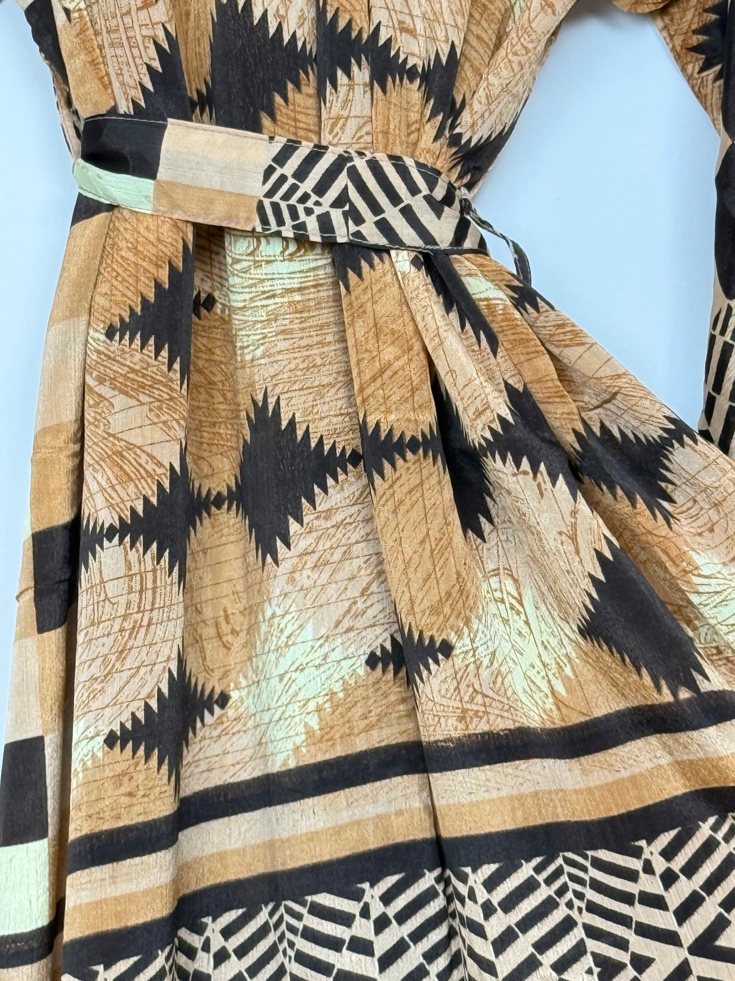 Vintage Saree Silk Kimono / Duster - Long