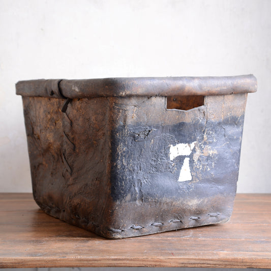 19th Century Buffalo Rawhide Mill Bucket - No 7