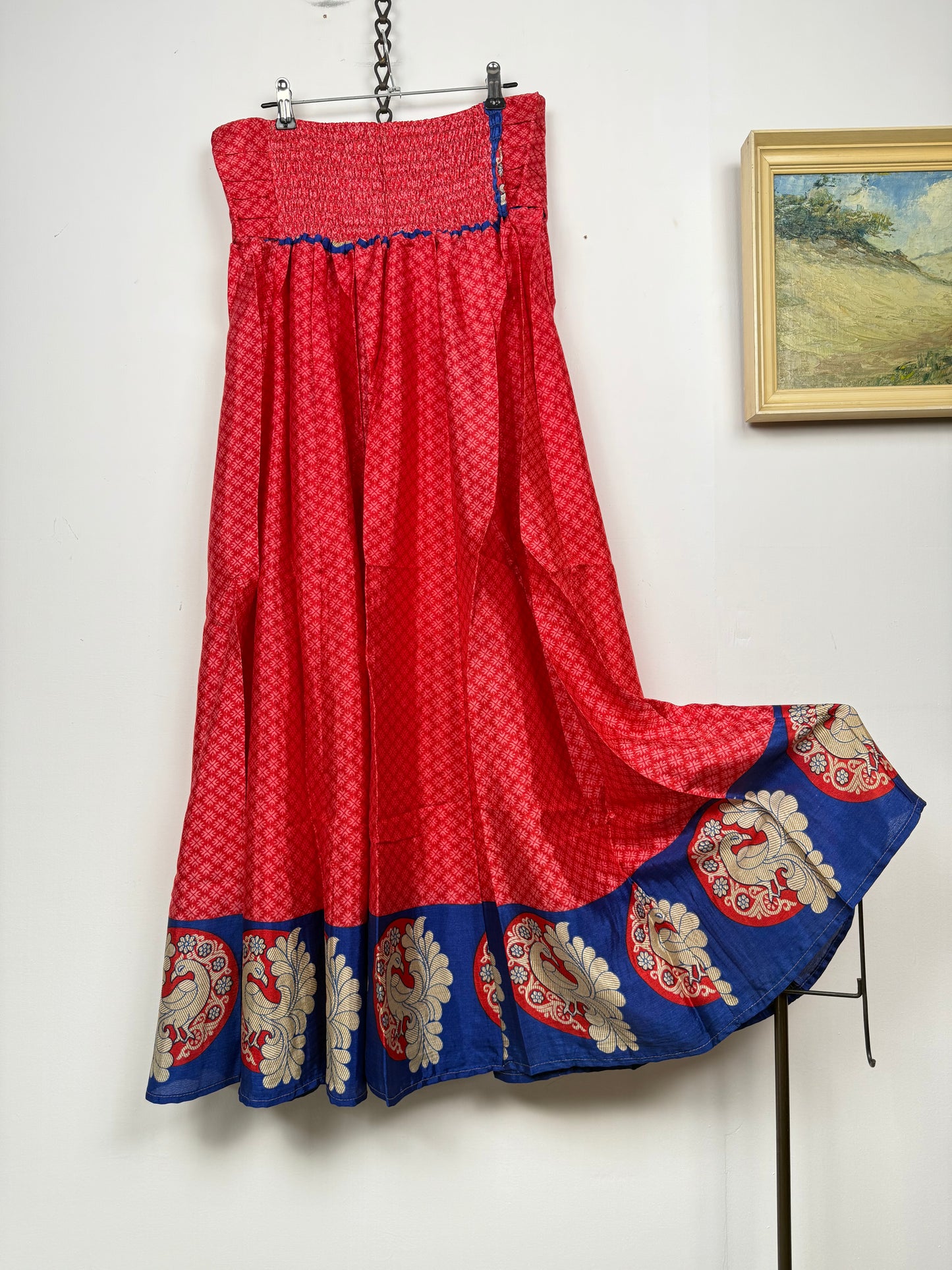 Vintage Saree Silk Pleated Skirt