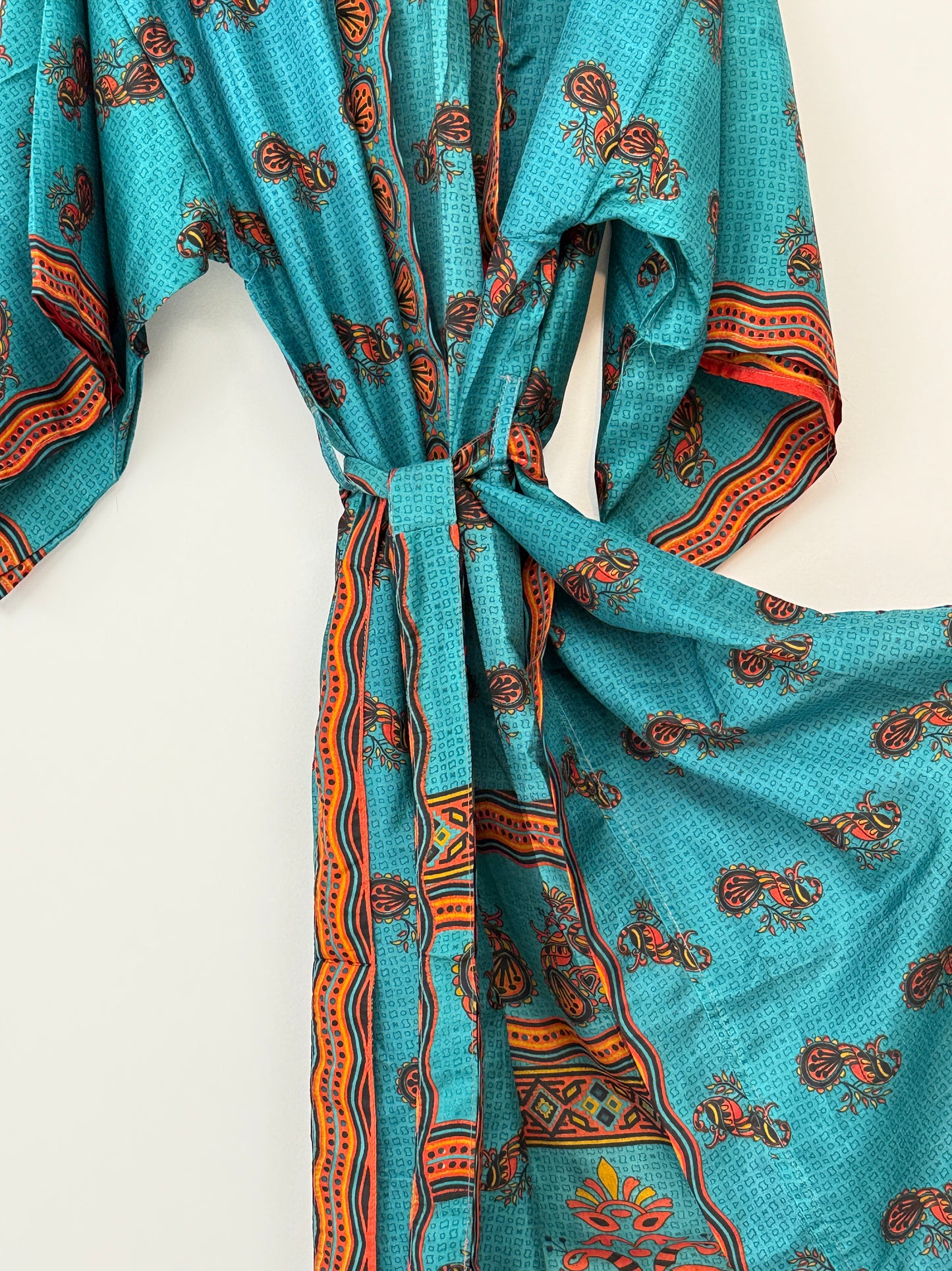 Vintage Saree Silk Kimono / Duster - Long