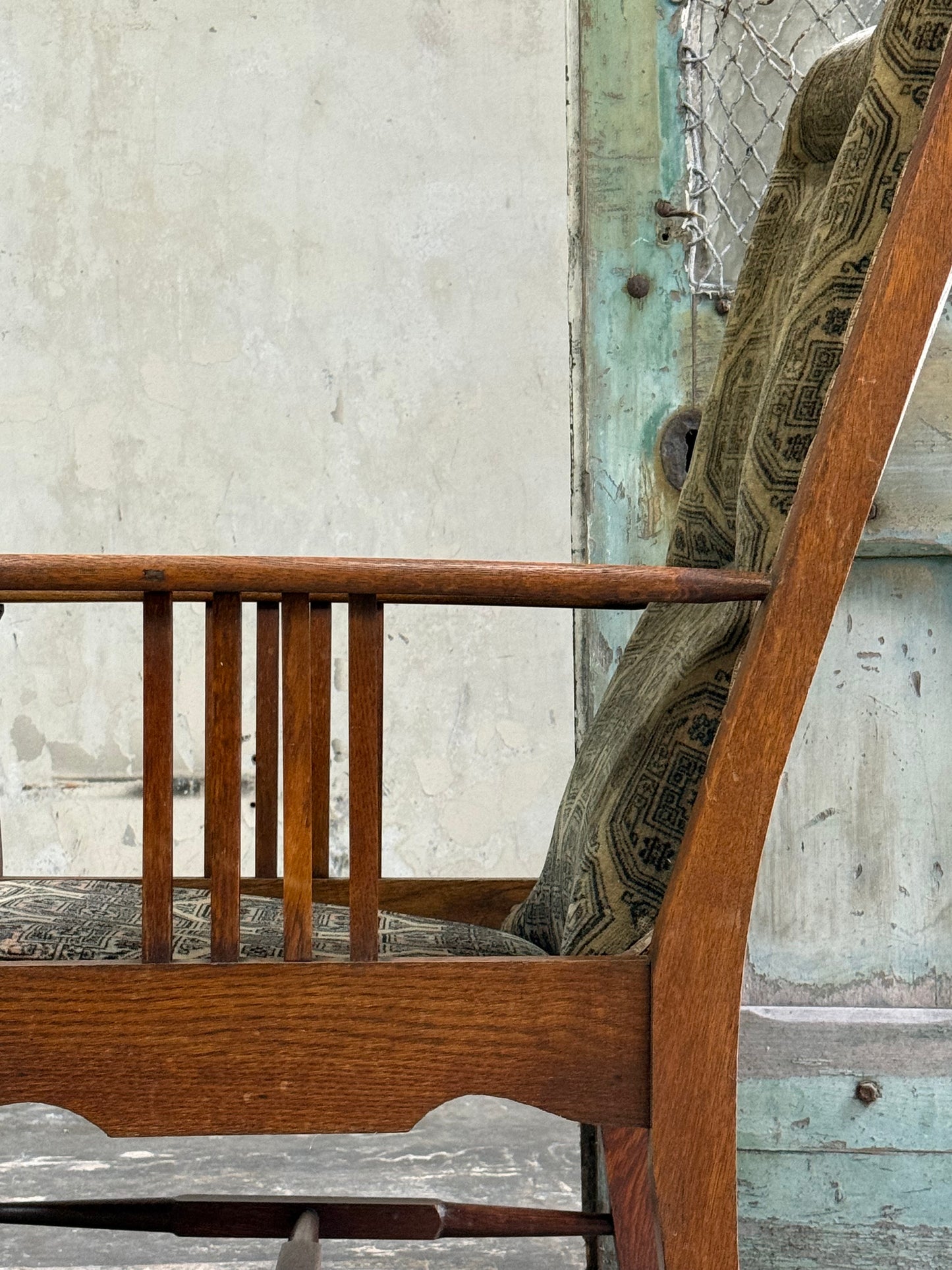 Arts and Crafts Oak Framed Armchair