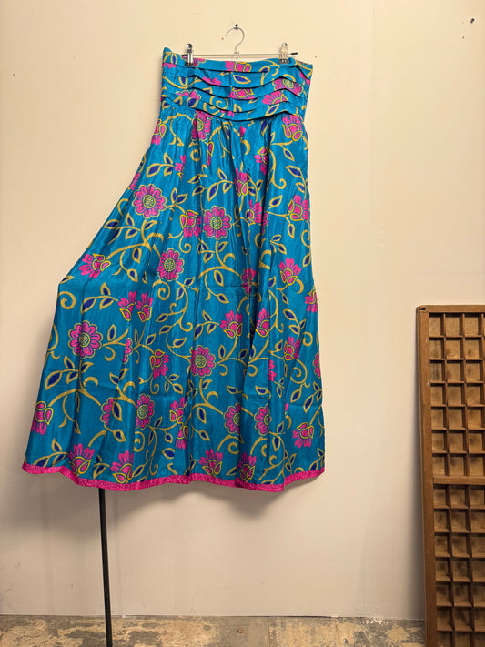 Vintage Saree Silk Pleated Skirt