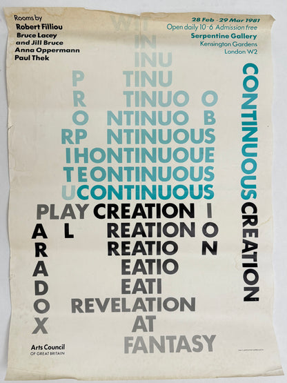 Continuous Creation, Serpentine Gallery 1981 | Art Poster