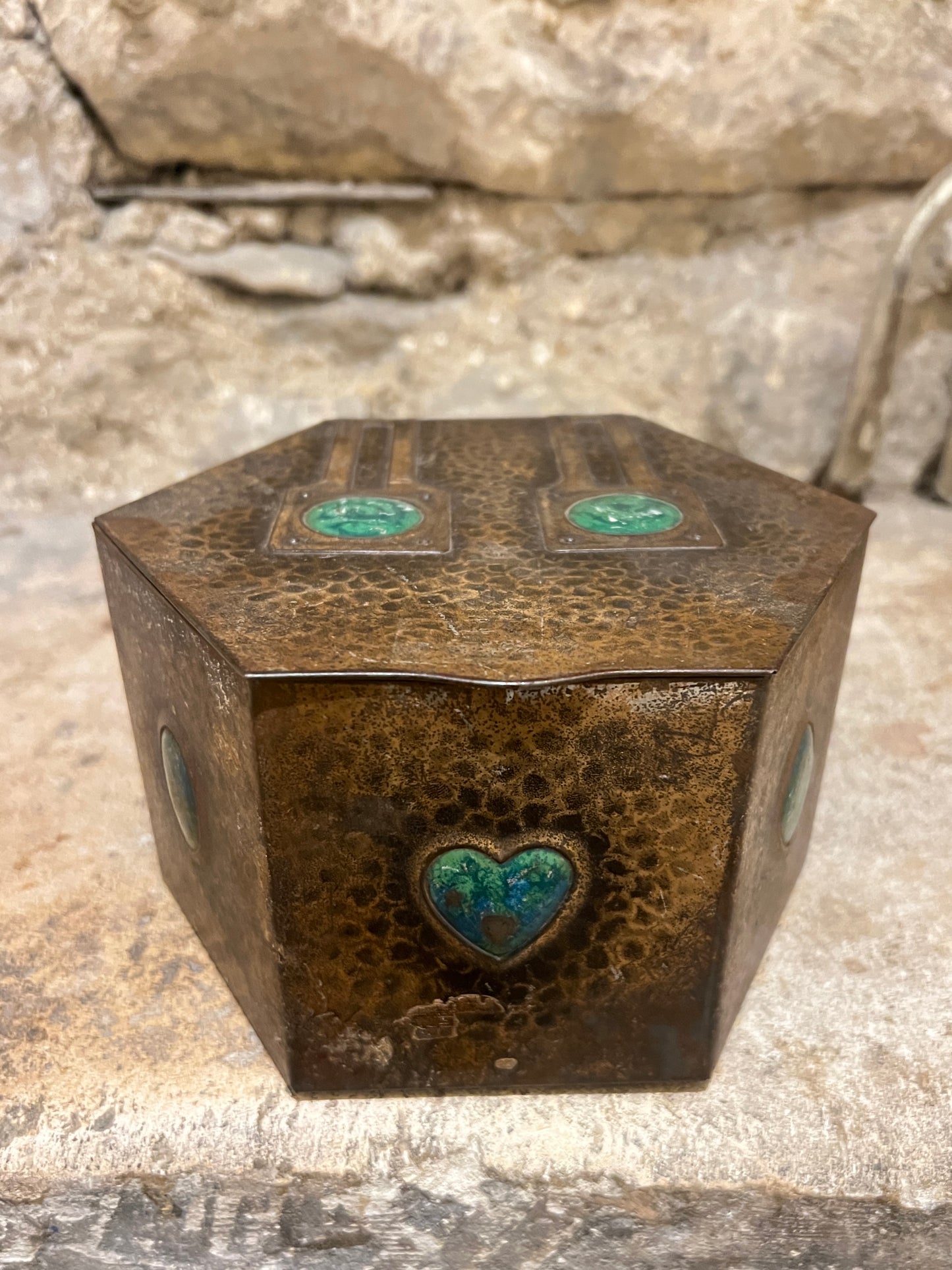 Geo Bassett & Co Confectionary Tin Box ~ Arts & Crafts c1900